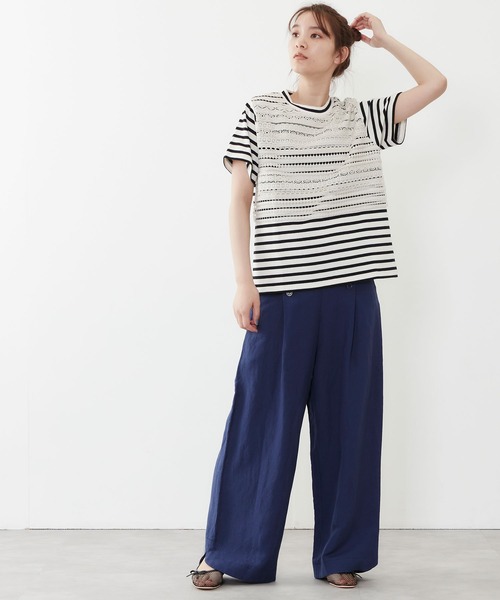 POU DOU DOU(プードゥドゥ)の「リネンレーヨンマリンパンツ(その他パンツ・レディース・オレンジ/ダークブルー/キナリ・3)」の19枚目の写真