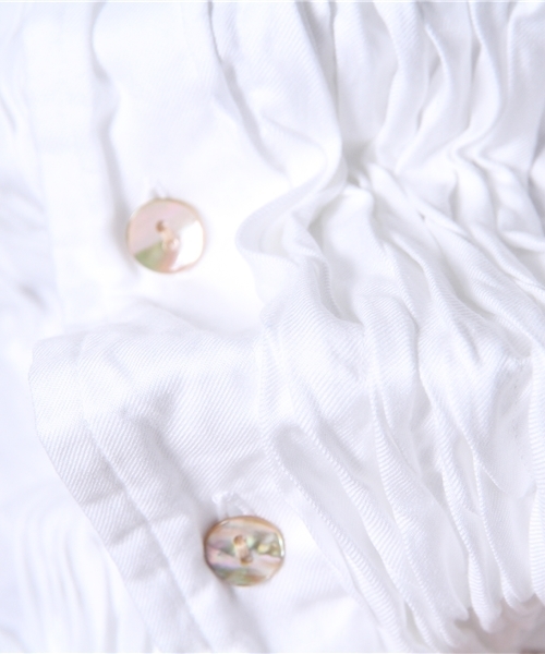 KATHARINE HAMNETT LONDON (キャサリンハムネットロンドン)の「100/2RANDOM TUCK / 100/2 ランダム タックシャツ(シャツ/ブラウス・メンズ・ホワイト/ブラック/グリーン・AL/MEDIUM/LARGE)」の9枚目の写真