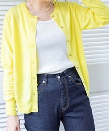 IENA | コットン麻クルーネックカーディガン◆(カーディガン/ボレロ)