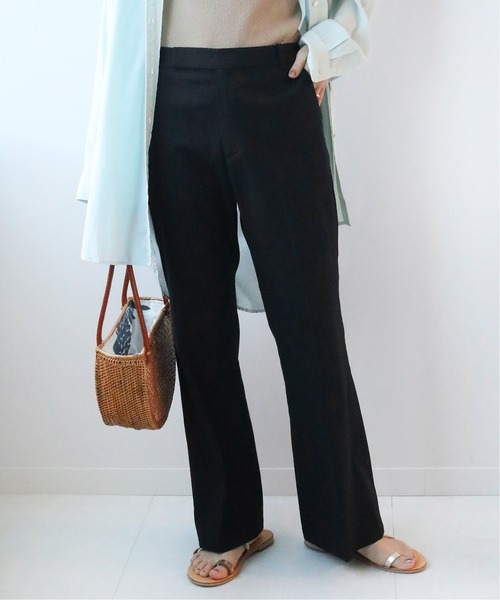 JOURNAL STANDARD relume（ジャーナルスタンダード　レリューム）の「コットンリネンチノフレアパンツ◆（その他パンツ・レディース・ブラック/グリーン系その他/アイボリー・38/36）」の2枚目の写真