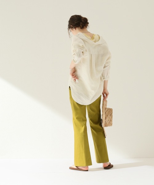 JOURNAL STANDARD relume（ジャーナルスタンダード　レリューム）の「コットンリネンチノフレアパンツ◆（その他パンツ・レディース・ブラック/グリーン系その他/アイボリー・38/36）」の5枚目の写真