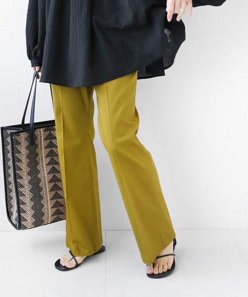 JOURNAL STANDARD relume（ジャーナルスタンダード　レリューム）の「コットンリネンチノフレアパンツ◆（その他パンツ・レディース・ブラック/グリーン系その他/アイボリー・38/36）」の9枚目の写真