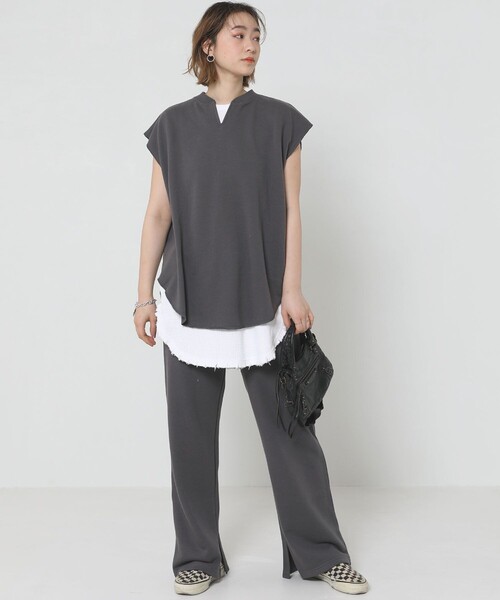 Sig FREAK'S STORE（シグフリークスストア）の「スウェットパンツセットアップ（セットアップ・レディース・グレー/ブラウン・ﾌﾘ-）」の21枚目の写真