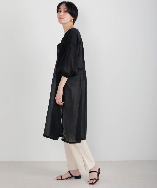 Bou Jeloud（ブージュルード）の「袖ボリュームシアーロングブルゾン（ブルゾン・レディース・ブラック/ライム/グレイッシュベージュ・38）」の10枚目の写真