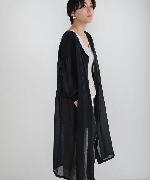 Bou Jeloud（ブージュルード）の「袖ボリュームシアーロングブルゾン（ブルゾン・レディース・ブラック/ライム/グレイッシュベージュ・38）」の19枚目の写真