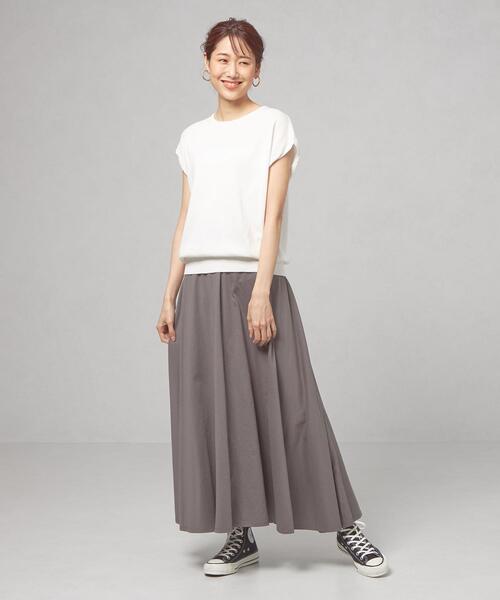 closet story（クローゼットストーリー）の「＜closet story＞□CSC テンジク フレンチスリーブニット [抗菌防臭] -手洗い可能-（ニット/セーター・レディース・ホワイト/ライトブルー・FREE）」の4枚目の写真