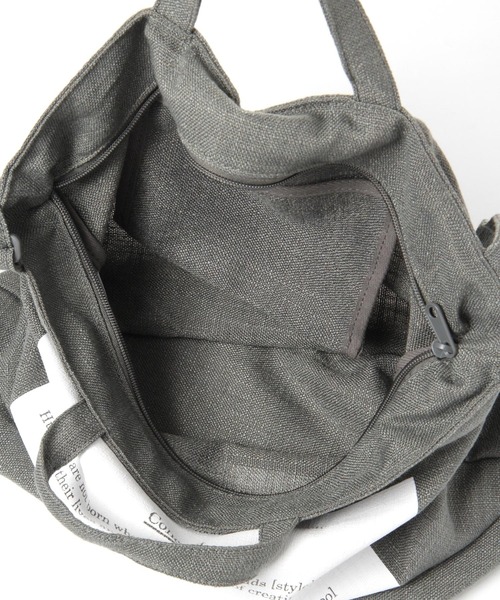 niko and...（ニコアンド）の「オリジナルニコロゴジュート風2WAYトートバッグ（トートバッグ・レディース・ベージュ/チャコール・0）」の15枚目の写真