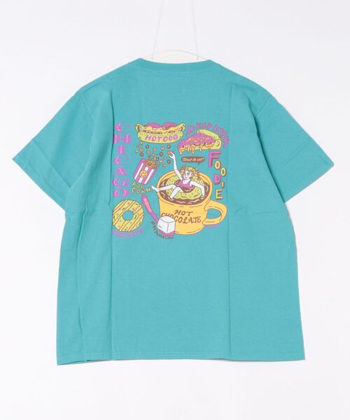 DISCUS ATHLETIC（ディスカス　アスレチック）の「LID BREAK × DISCUS CHICAGO TEE（Tシャツ/カットソー・レディース・ベージュ/オフホワイト/ブルー・M/L）」の4枚目の写真