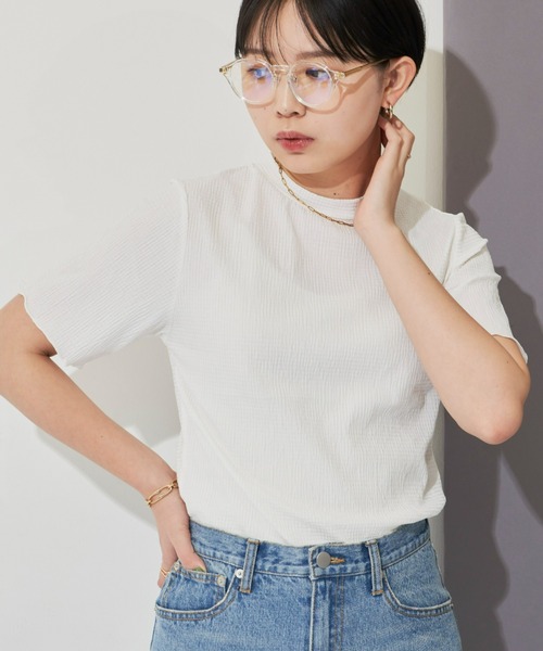 Aunt Marie's(アントマリーズ)の「ハーフスリーブメローカットソー / Tシャツ(Tシャツ/カットソー・レディース・ホワイト/ブラック/グレー・FREE)」の2枚目の写真