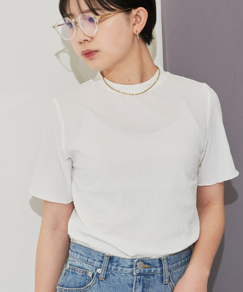Aunt Marie's(アントマリーズ)の「ハーフスリーブメローカットソー / Tシャツ(Tシャツ/カットソー・レディース・ホワイト/ブラック/グレー・FREE)」の14枚目の写真