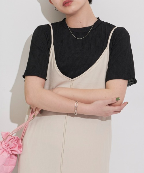 Aunt Marie's(アントマリーズ)の「ハーフスリーブメローカットソー / Tシャツ(Tシャツ/カットソー・レディース・ホワイト/ブラック/グレー・FREE)」の5枚目の写真