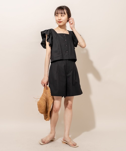 mline（エムライン）の「[mline] WEB限定 タックショートパンツ（その他パンツ・レディース・ブラック/ベージュ・FREE）」の15枚目の写真