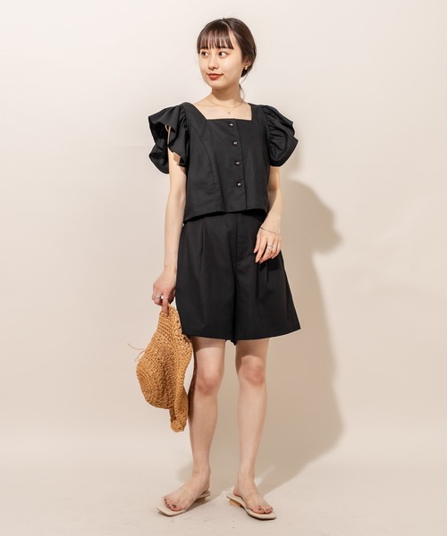 mline（エムライン）の「[mline] WEB限定 タックショートパンツ（その他パンツ・レディース・ブラック/ベージュ・FREE）」の13枚目の写真