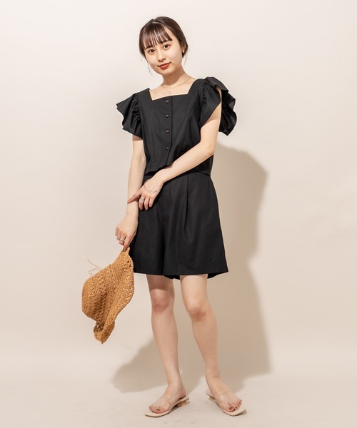 mline（エムライン）の「[mline] WEB限定 タックショートパンツ（その他パンツ・レディース・ブラック/ベージュ・FREE）」の11枚目の写真