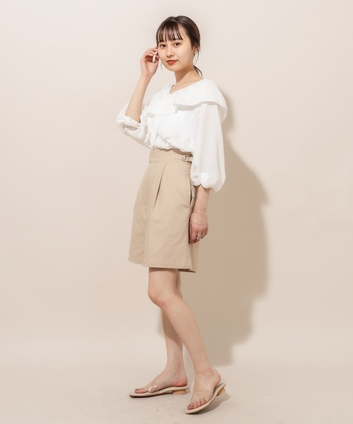 mline（エムライン）の「[mline] WEB限定 タックショートパンツ（その他パンツ・レディース・ブラック/ベージュ・FREE）」の8枚目の写真