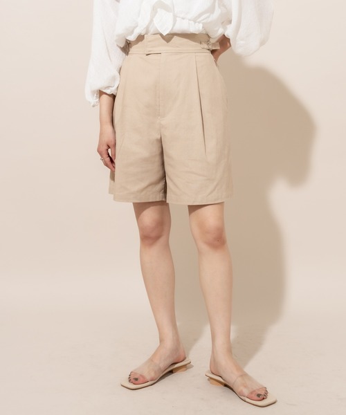 mline（エムライン）の「[mline] WEB限定 タックショートパンツ（その他パンツ・レディース・ブラック/ベージュ・FREE）」の3枚目の写真