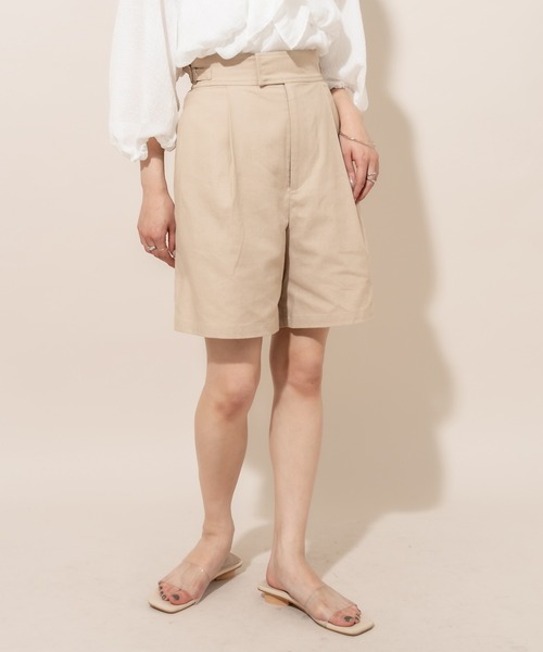 mline（エムライン）の「[mline] WEB限定 タックショートパンツ（その他パンツ・レディース・ブラック/ベージュ・FREE）」の9枚目の写真