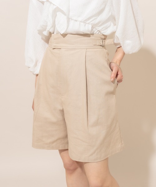 mline（エムライン）の「[mline] WEB限定 タックショートパンツ（その他パンツ・レディース・ブラック/ベージュ・FREE）」の5枚目の写真