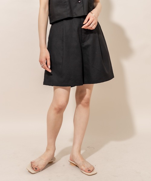 mline（エムライン）の「[mline] WEB限定 タックショートパンツ（その他パンツ・レディース・ブラック/ベージュ・FREE）」の12枚目の写真