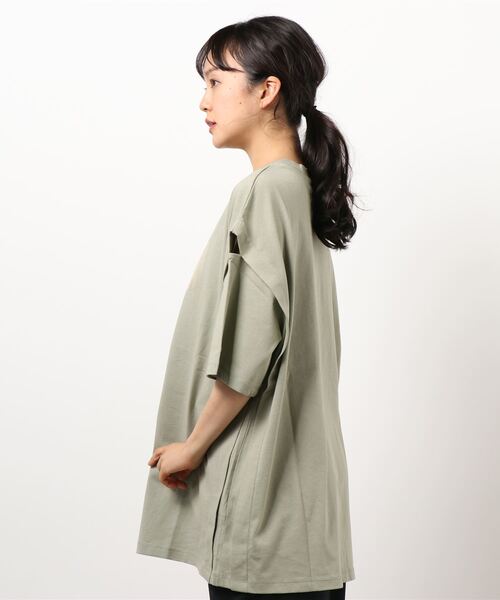 179/WG(イチナナキュウダブルジー)の「カッティングTシャツ(Tシャツ/カットソー・レディース・オレンジ/カーキ/オフホワイト・FREE)」の13枚目の写真