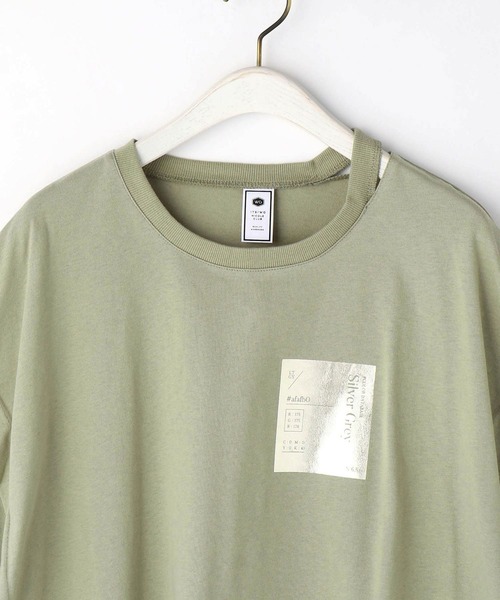 179/WG(イチナナキュウダブルジー)の「カッティングTシャツ(Tシャツ/カットソー・レディース・オレンジ/カーキ/オフホワイト・FREE)」の4枚目の写真