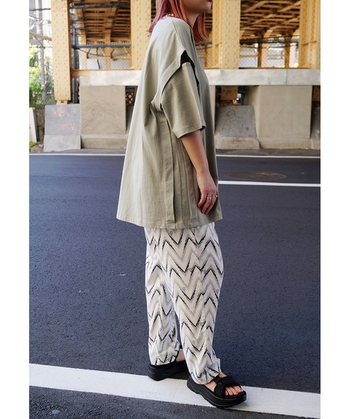 179/WG(イチナナキュウダブルジー)の「カッティングTシャツ(Tシャツ/カットソー・レディース・オレンジ/カーキ/オフホワイト・FREE)」の7枚目の写真