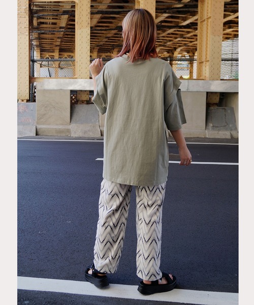 179/WG(イチナナキュウダブルジー)の「カッティングTシャツ(Tシャツ/カットソー・レディース・オレンジ/カーキ/オフホワイト・FREE)」の11枚目の写真