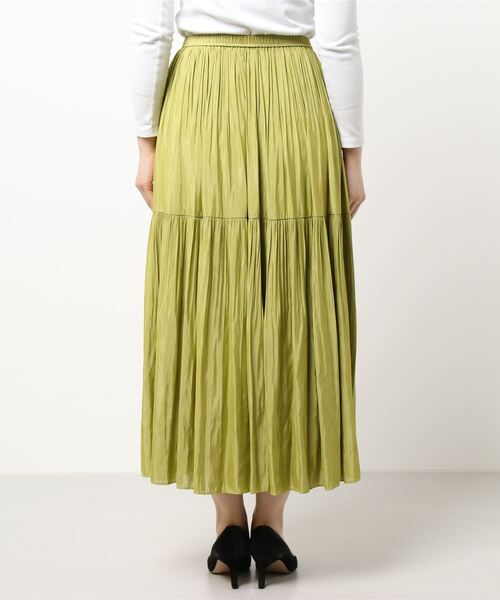 CIAOPANIC（チャオパニック）の「2段プリーツロングSK（スカート・レディース・ライム/バイオレット・FREE）」の4枚目の写真
