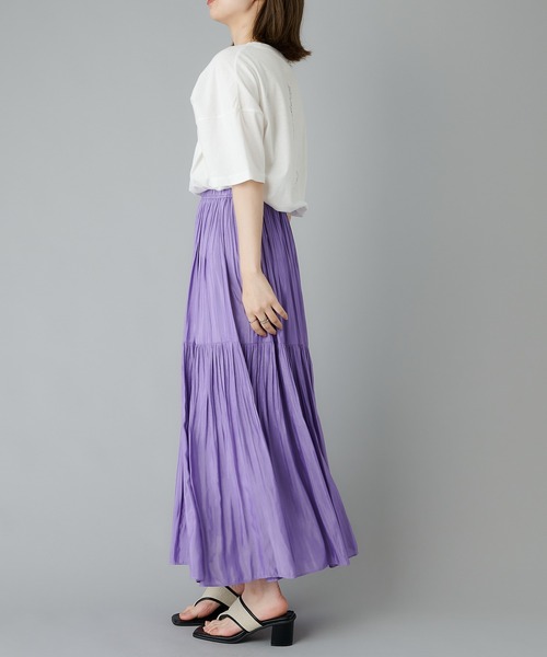 CIAOPANIC（チャオパニック）の「2段プリーツロングSK（スカート・レディース・ライム/バイオレット・FREE）」の14枚目の写真