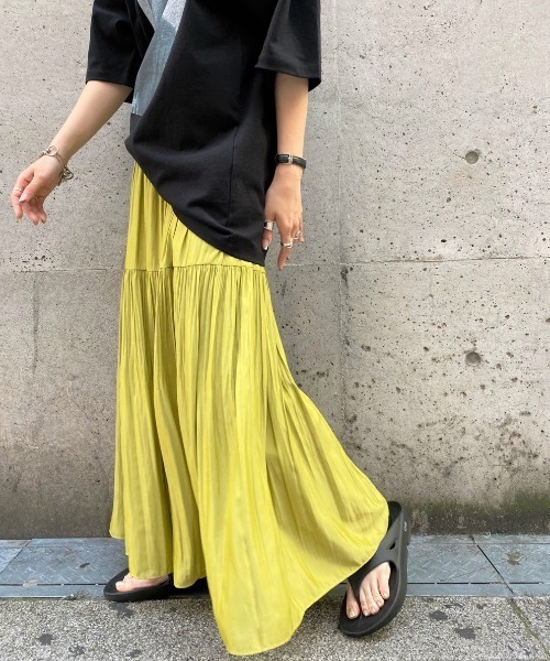 CIAOPANIC（チャオパニック）の「2段プリーツロングSK（スカート・レディース・ライム/バイオレット・FREE）」の22枚目の写真