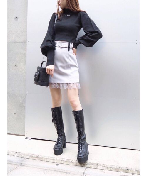 EATME（イートミー）の「レースアップロングブーツ（ブーツ・レディース・ブラック・S/M/L）」の21枚目の写真