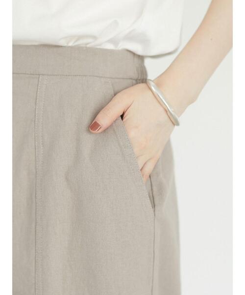 Green　Parks（グリーンパークス）の「ベルギーリネンブレンド スリットパンツ＊（その他パンツ・レディース・ピンク/モカ/チャコールグレー/ベージュ・FREE）」の9枚目の写真
