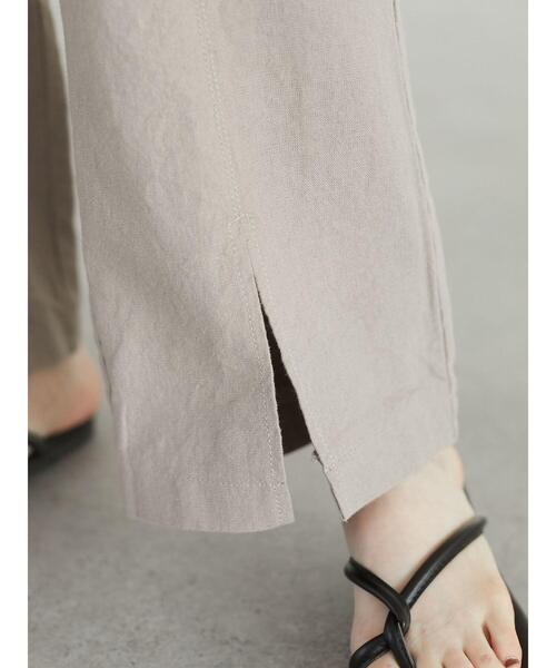 Green　Parks（グリーンパークス）の「ベルギーリネンブレンド スリットパンツ＊（その他パンツ・レディース・ピンク/モカ/チャコールグレー/ベージュ・FREE）」の11枚目の写真