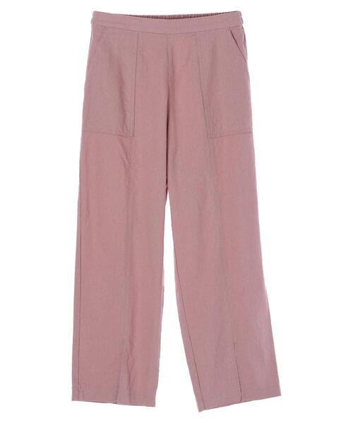 Green　Parks（グリーンパークス）の「ベルギーリネンブレンド スリットパンツ＊（その他パンツ・レディース・ピンク/モカ/チャコールグレー/ベージュ・FREE）」の4枚目の写真