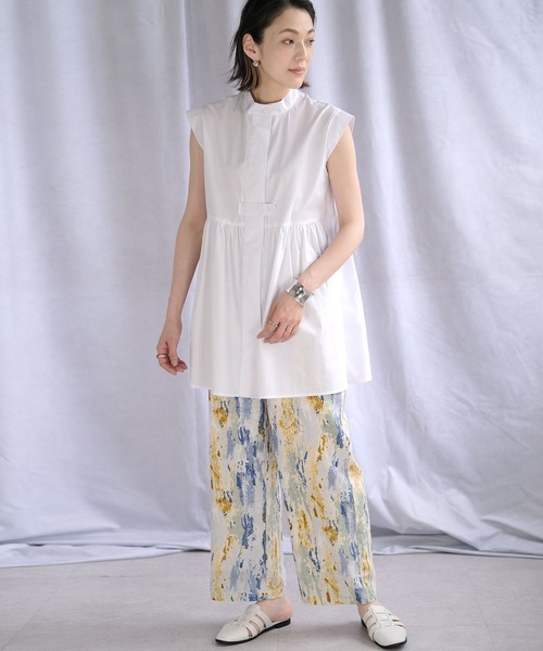 ＡＮＤＪ（アンドジェイ）の「フレンチスリーブギャザー切替ブラウス（シャツ/ブラウス・レディース・ホワイト/ブラック/マスタード・M）」の4枚目の写真