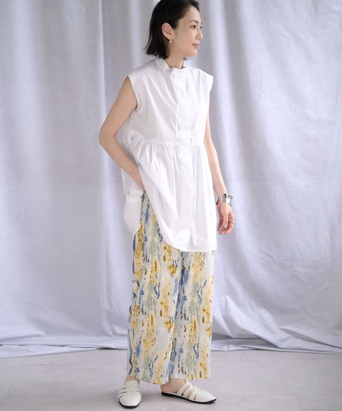 ＡＮＤＪ（アンドジェイ）の「フレンチスリーブギャザー切替ブラウス（シャツ/ブラウス・レディース・ホワイト/ブラック/マスタード・M）」の6枚目の写真