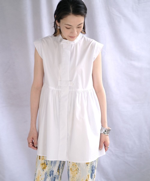 ＡＮＤＪ（アンドジェイ）の「フレンチスリーブギャザー切替ブラウス（シャツ/ブラウス・レディース・ホワイト/ブラック/マスタード・M）」の8枚目の写真