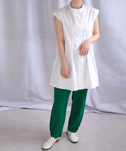 ＡＮＤＪ（アンドジェイ）の「フレンチスリーブギャザー切替ブラウス（シャツ/ブラウス・レディース・ホワイト/ブラック/マスタード・M）」の9枚目の写真