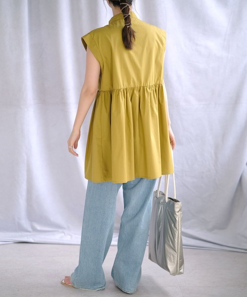 ＡＮＤＪ（アンドジェイ）の「フレンチスリーブギャザー切替ブラウス（シャツ/ブラウス・レディース・ホワイト/ブラック/マスタード・M）」の14枚目の写真