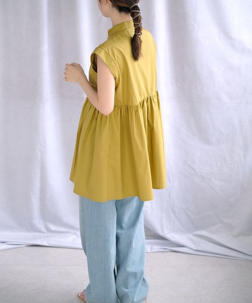 ＡＮＤＪ（アンドジェイ）の「フレンチスリーブギャザー切替ブラウス（シャツ/ブラウス・レディース・ホワイト/ブラック/マスタード・M）」の16枚目の写真