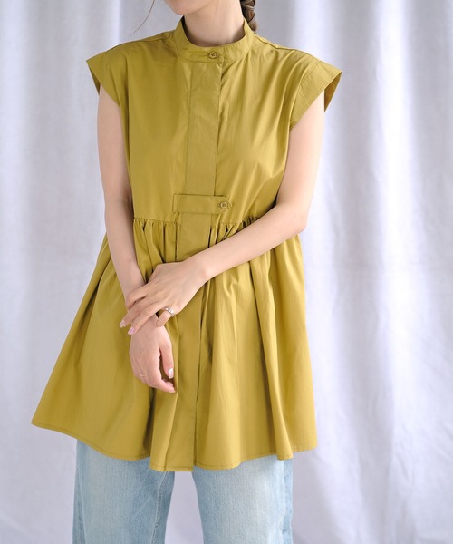 ＡＮＤＪ（アンドジェイ）の「フレンチスリーブギャザー切替ブラウス（シャツ/ブラウス・レディース・ホワイト/ブラック/マスタード・M）」の18枚目の写真