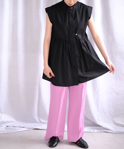 ＡＮＤＪ（アンドジェイ）の「フレンチスリーブギャザー切替ブラウス（シャツ/ブラウス・レディース・ホワイト/ブラック/マスタード・M）」の20枚目の写真