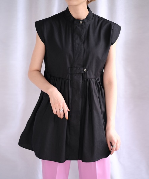 ＡＮＤＪ（アンドジェイ）の「フレンチスリーブギャザー切替ブラウス（シャツ/ブラウス・レディース・ホワイト/ブラック/マスタード・M）」の21枚目の写真