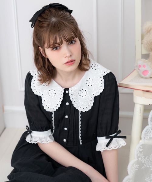 DearMyLove(ディアマイラブ)の「大きなレース襟コットンワンピース(ワンピース・レディース・グレー系その他/グレー/ブラック/ピンク/ピンク系その他/ブラック系その他・LARGE/X-LARGE/MEDIUM/XX-LARGE)」の15枚目の写真