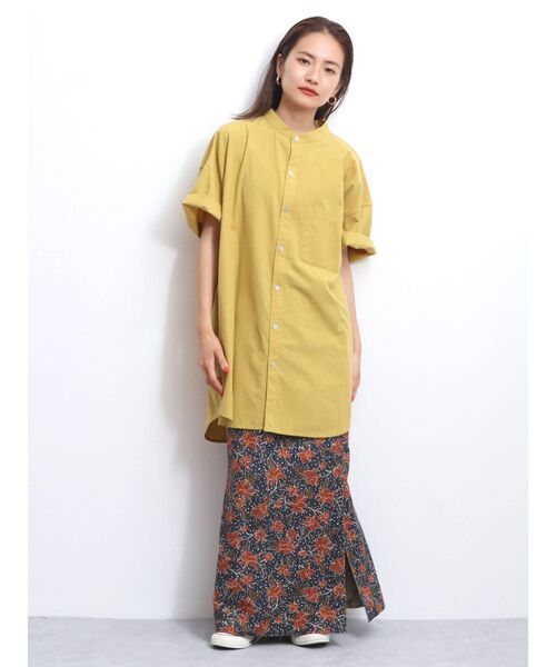 Ungrid（アングリッド）の「ノーカラービッグハーフスリーブシャツ（シャツ/ブラウス・レディース・オフホワイト/グリーン系その他/ブラック・FREE）」の8枚目の写真