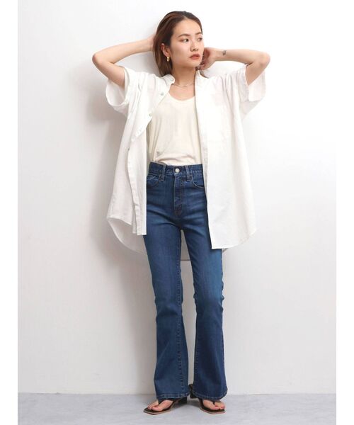 Ungrid（アングリッド）の「ノーカラービッグハーフスリーブシャツ（シャツ/ブラウス・レディース・オフホワイト/グリーン系その他/ブラック・FREE）」の10枚目の写真