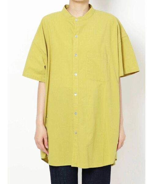 Ungrid（アングリッド）の「ノーカラービッグハーフスリーブシャツ（シャツ/ブラウス・レディース・オフホワイト/グリーン系その他/ブラック・FREE）」の16枚目の写真