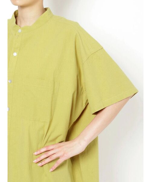 Ungrid（アングリッド）の「ノーカラービッグハーフスリーブシャツ（シャツ/ブラウス・レディース・オフホワイト/グリーン系その他/ブラック・FREE）」の21枚目の写真