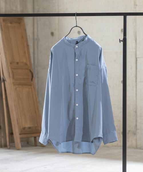 JOHN'S CLOSET(ジョンズクローゼット)の「【i】ポリ無地バンドカラー長袖シャツ(シャツ/ブラウス・メンズ・モカ/ホワイト/グリーン/ブルー系その他・X-LARGE/MEDIUM/LARGE)」の4枚目の写真