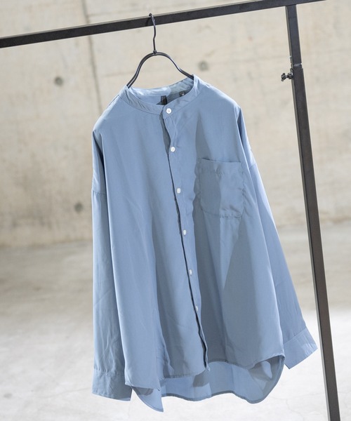 JOHN'S CLOSET(ジョンズクローゼット)の「【i】ポリ無地バンドカラー長袖シャツ(シャツ/ブラウス・メンズ・モカ/ホワイト/グリーン/ブルー系その他・X-LARGE/MEDIUM/LARGE)」の7枚目の写真